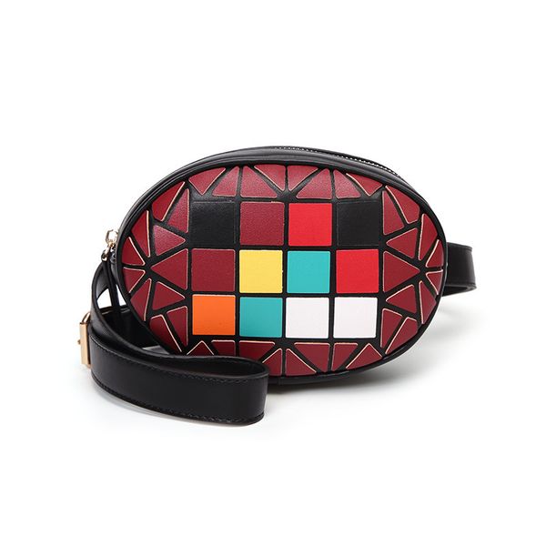 

woman package mosaic small circle package spelling color geometry messenger chest foreskin bring mobile phone pocket luxury bag handbags