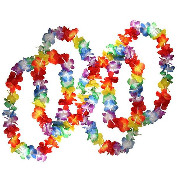 

50 x tropical hawaiian flower necklaces by - large lots of necklaces - hawai floral suit perfect accessories for theme birthdays