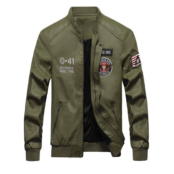 

молодежные мужские куртки мотоциклетные кожаные куртки весенние и осенние куртки из искусственной кожи плотные теплые верхние пальто школьны, Black