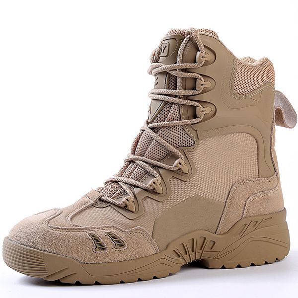 

2019 outdoor hiking shoes men's desert high-tactical boots sports combat boots zapatos de hombre men shoes, Black