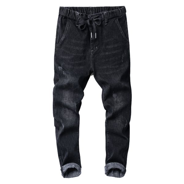 

small leg harem denim jeans pants men skateboarding hip hop high street casual cowboy trousers a9701, Blue