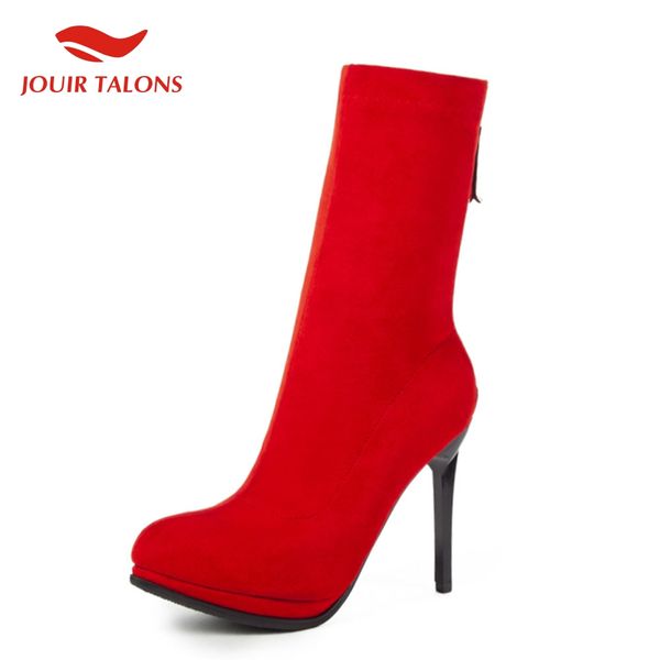 

на продажу 2019 большой размер верхнего качества носок ботинок женщин ботинок женщины сексуальная thin высокие каблуки партии свадьба леди о, Black