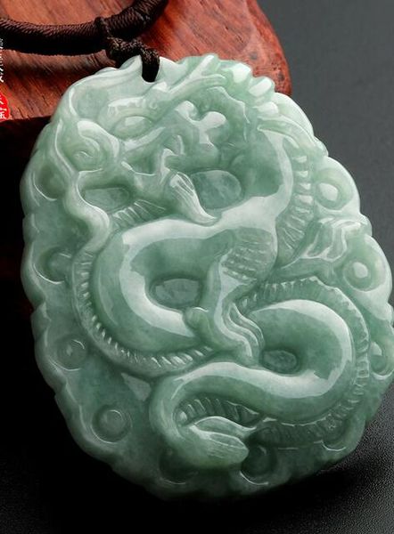 

natural myanmar a cargo jade big dragon brand zodiac jade pendant, Silver
