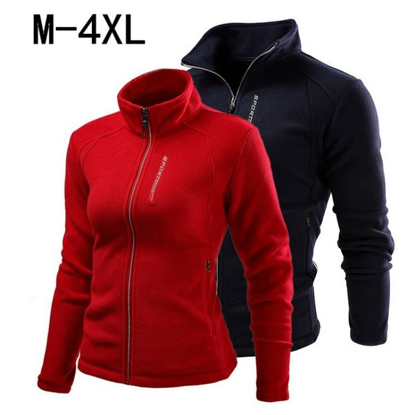 

spring autumn fleece jacket men women outdoor hiking climbing travel windproof warm coat winter jacket thermal fleece liner, Blue;black