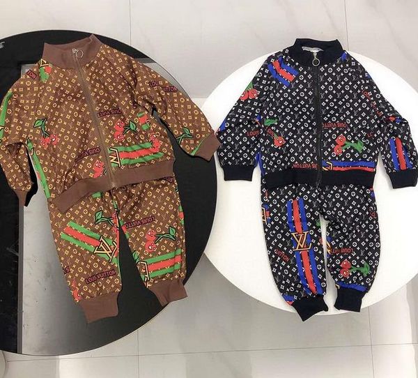 

a01 boys girl clothes casual children clothing set spring autumn zipper leisure suit jacket + pants kids suits, White