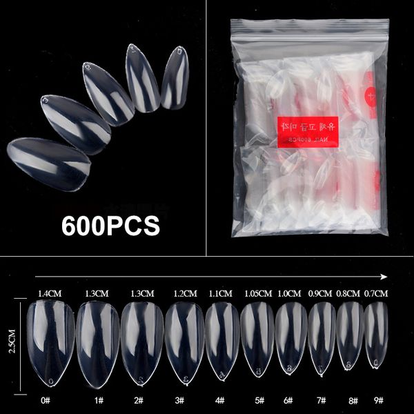 

600pcs clear white natural french false acrylic nail tips uv gel ultra flexible - size - pack of 600 tips fake nail, Red;gold