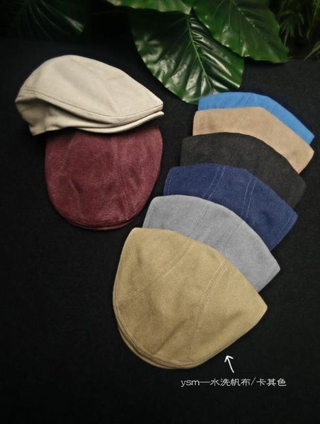 

autumn art style pure cotton can wear berets in four seasons, Blue;gray