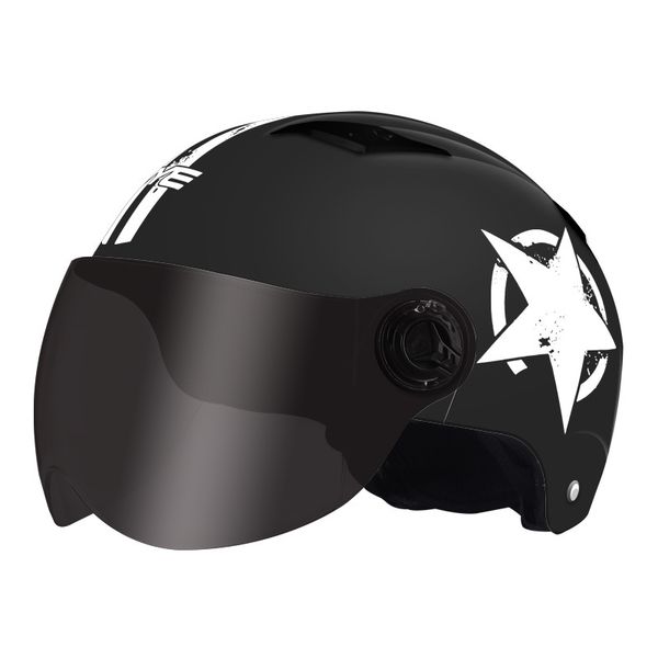 

motorcycle helmet half open face protection gear head helmets adjustable size five-pointed star summer cap c8