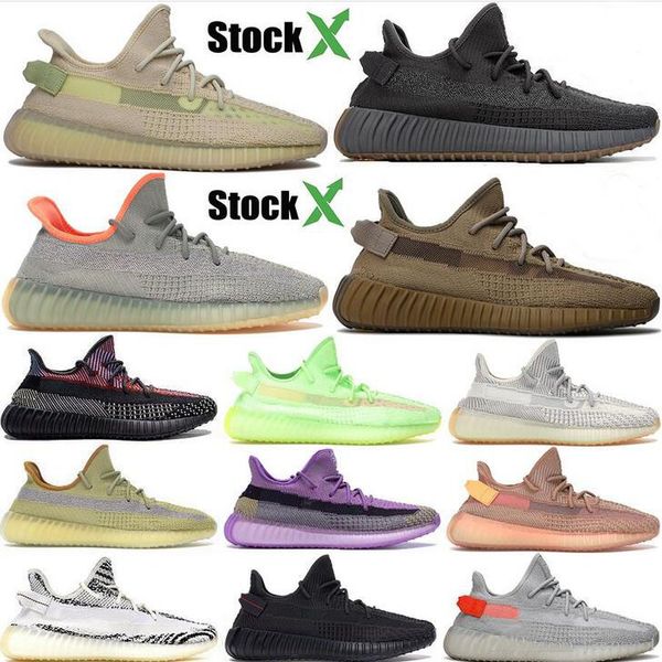 

2020 kanye west linen cinder tail light running shoes earth desert sage zyon 3m reflective yecheil men women designer shoes