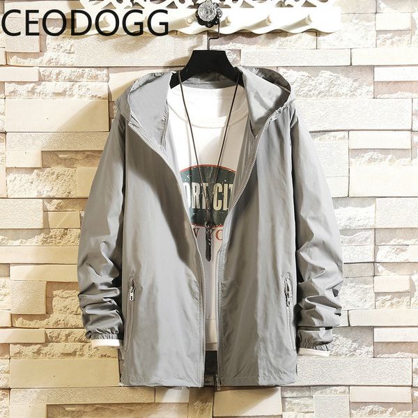 

fashion hooded multi-color jacket men long sleeve loose spring casual wild coat male 2020 new simple, Black;brown