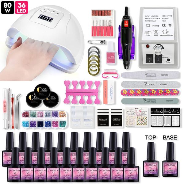 

coscelia super pro gel nail polish set all for manicure for nail art manicure set tools gel varnish pusher