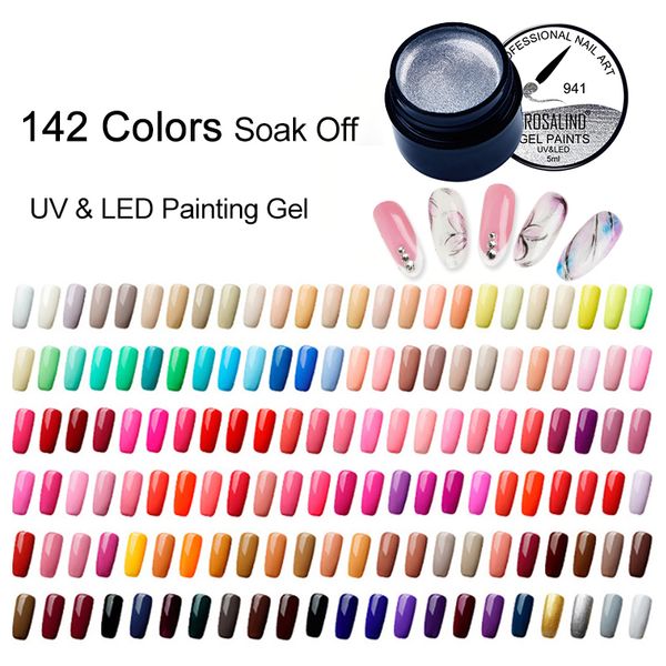 

5ml painting gel varnish 142 colors pure color gel nail polish for manicure diy base coat hybird design of nail art primer, Red;pink