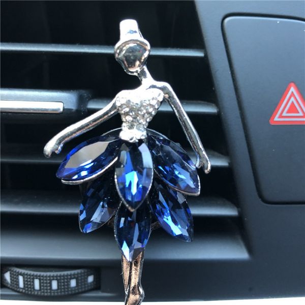 

beautiful modelling crystal ballet girl car perfume clip car steering wheel ball labor saving