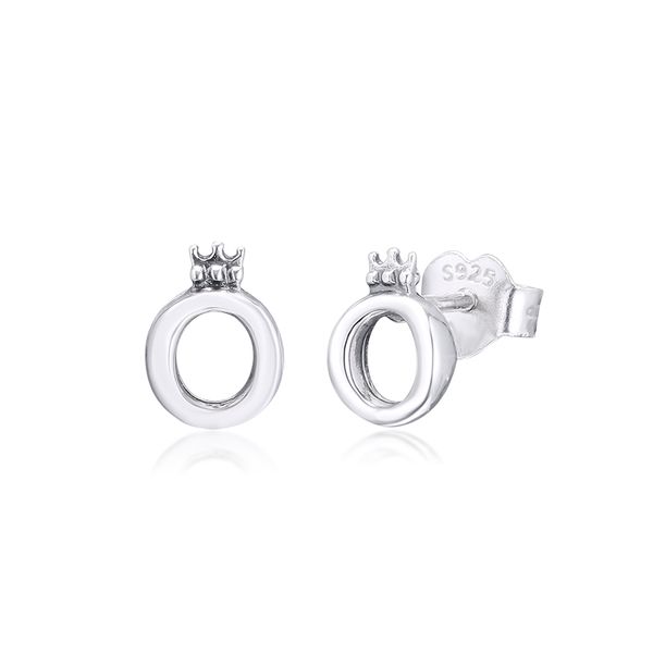 

2019 оригинальные серьги 925 sterling silver polished crown o серьги стержня для женщин европейского стиля ювелирных изделий своеобразно, Golden;silver
