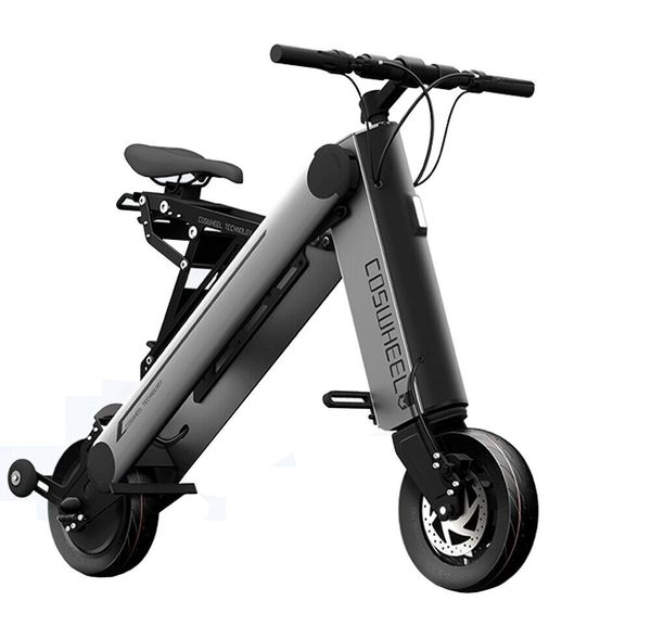 

35km foldable electric bicycle portable cooter mart mini folding bike, Silver;blue