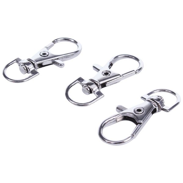 

20pcs metal lobster trigger swivel clasp hooks clip buckle jewellery making arts crafts key ring keychain 35mm, Silver