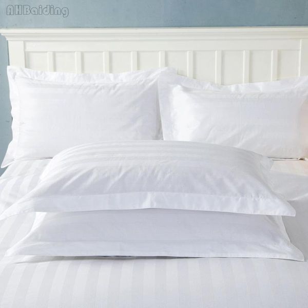 

1 pair white high endl pillow case 40s 100 %satin cotton soft bed pillowcase 50x80 for home pillow cover bedding article