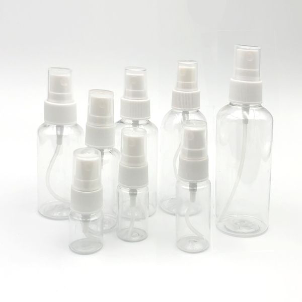 

10ml 20ml 30ml 50ml 60ml 80ml 100ml 120ml 200ml clear empty fine mist plastic mini travel bottle set, small refillable liquid containers