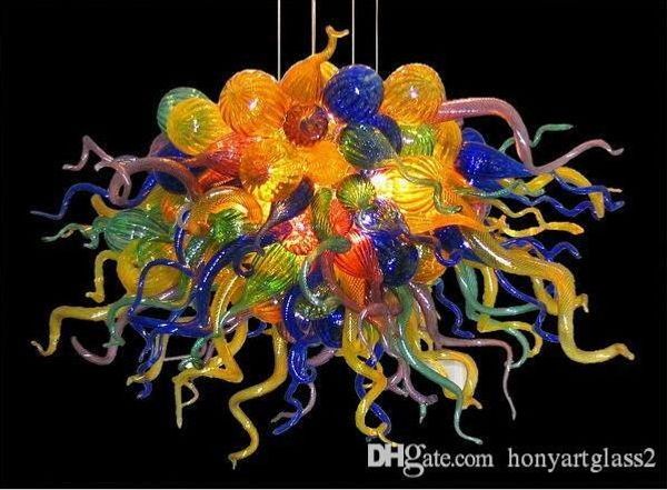 

lr29-multi color crystal handmade blown glass chandelier light decorative hanging crystal art design colorful murano glass led chandelier