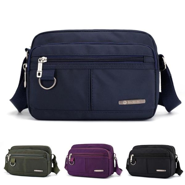

casual women men couples nylon messenger pack solid color crossbody bag outdoor small single should bags hanbags black blue /e