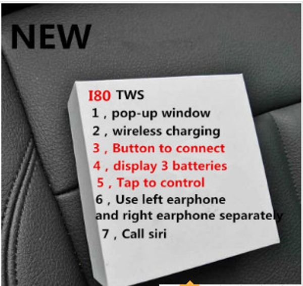 

I80 tw earbud pop up 1to1 airpod 2 wirele earphone qi wirele charger bluetooth 5 0 earphone ba earbud
