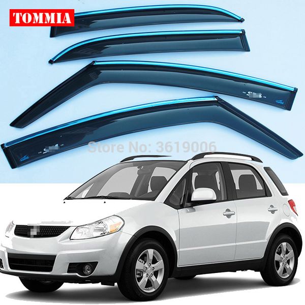 

tommia brand new for suzuki sx4 hatchback window visor shade vent wind rain deflector guards cover 4pcs/set
