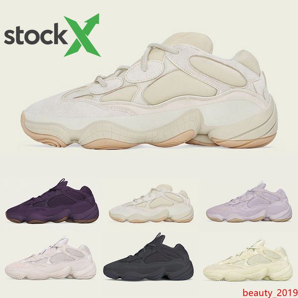 

soft vision 500 stone bone white running shoes mens womens super moon yellow utility black blush salt kanye west designer sports sneakers