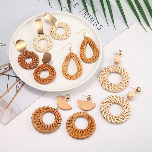

natural handmade wood earrings for women big size brand design round/oval wave statement earring bohemia jewelry brincos 2019, Silver