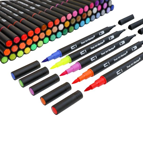 

120 pcs fine tip brush drawing painting watercolor pens ettering calligraphy graffiti marker pen set professional markers pen