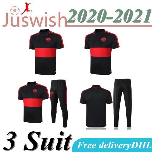 

2020 2021 rome soccer tracksuits 20 21 totti polo shirt dzeko short sleeve sportswear rossi football training suit, Black;red