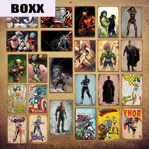 

the avengers marvel comics decor thor hulk captain superman супергерои плакат металлический знак мемориальная доска наклейка настенное украш