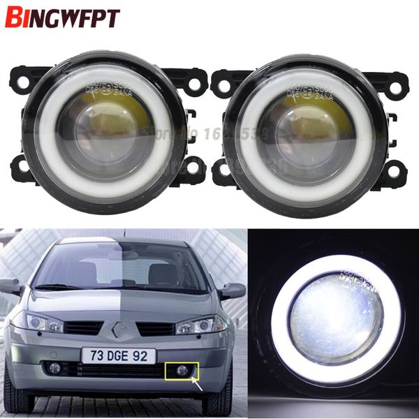 2 pçs / par (esquerda + direito) anjo olho olho de carro-estilo nevoeiro luzes LED para Renault Megane 2 Saloon LM 2003-2015 para Renault Scenic 2003-2015