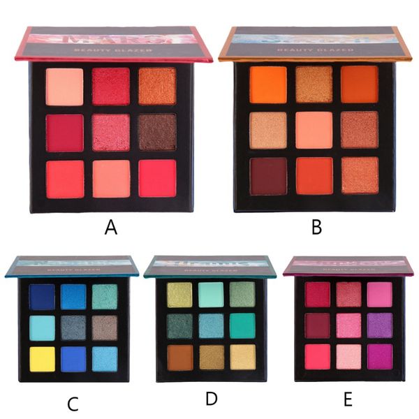 

beauty glazed 9 color makeup eyeshadow palette makeup brushes make up palette shimmer pigmented eye shadow