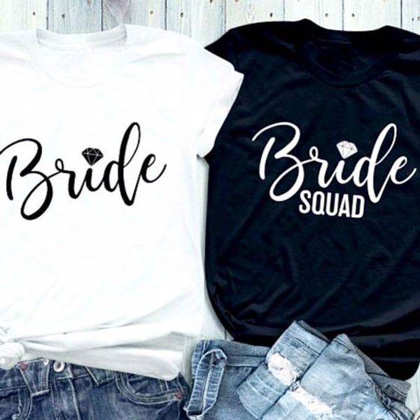 

модная футболка эстетическая футболка с надписью bride алмазная футболка с принтом и буквами bride diamond squad парные топы феминистский по, White