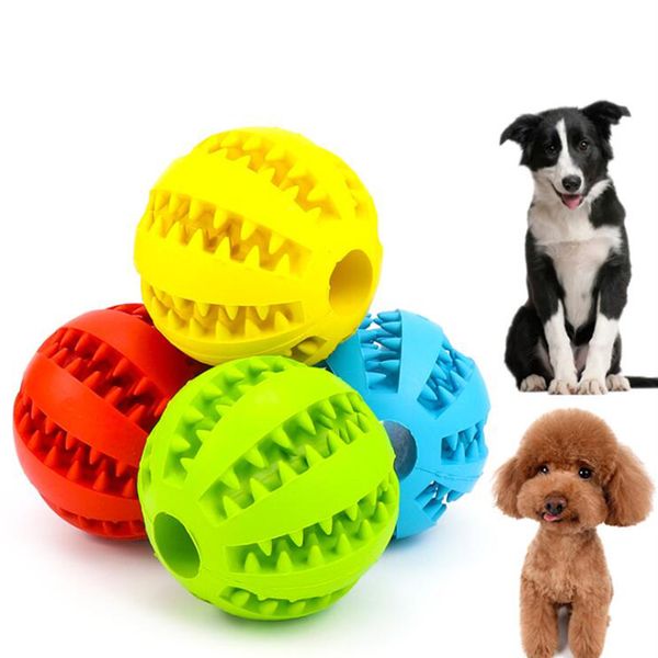 

dog treat toy ball funny interactive elasticity pet chew toy dogs tooth clean balls of food extra-tough rubber 7cm 5cm