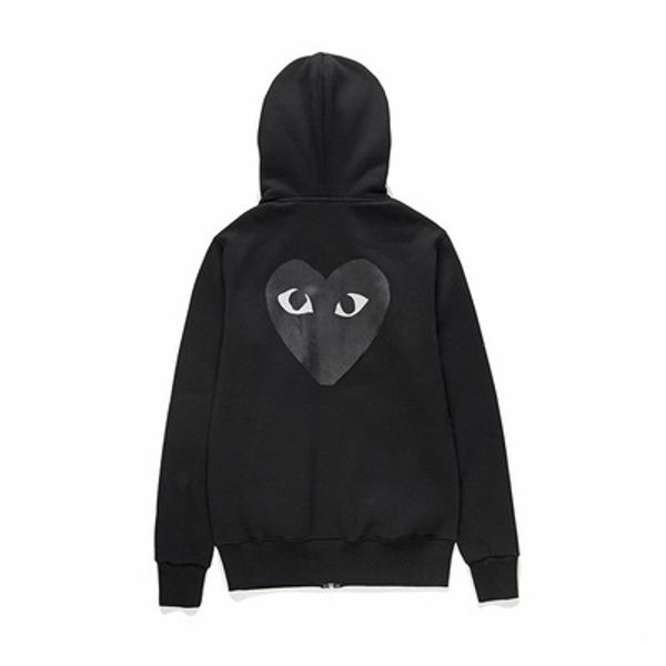 

good quality casual heart emoji black com des garcons long sleeve pullover sweatshirts cdg play hoodies coat, Black;red