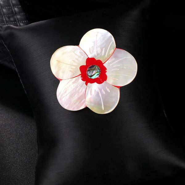 

natural shell flower brooches seashell plant leaves brooch for women denim jacket pin suit sweater coat shirt badge gifts, Gray