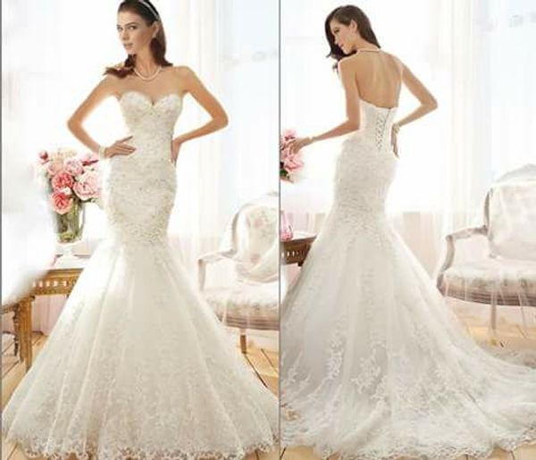 

2019Latest Short Sleeve Mermaid Wedding Dresses Cap up Back Bridal Wedding Gowns Hochzeitskleid Robe De Mariee