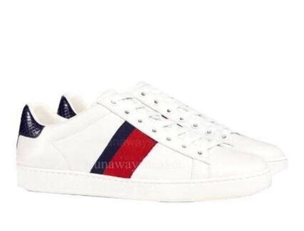 

new fashion mens women designer shoes off real leather white tiger bee snake tennis pearl ace sneaker sale big size 13 c04, Black