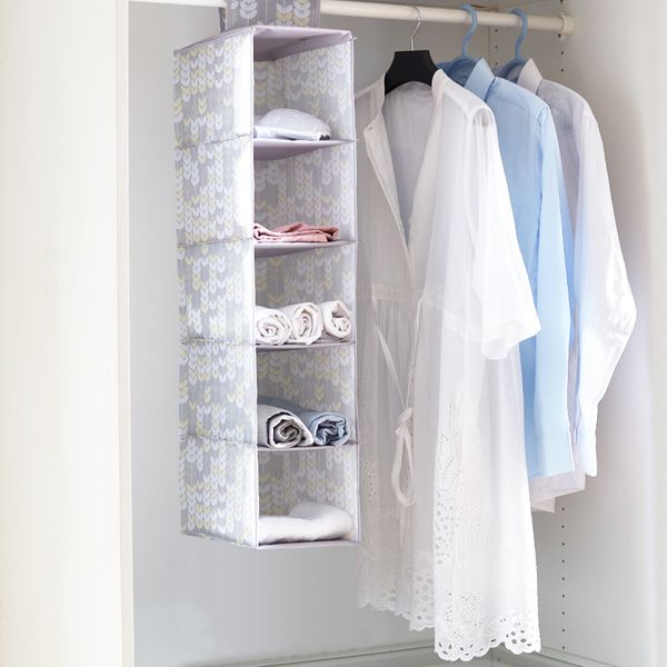 

clothes hanging organizer 5 layers wall mounted wardrobe hanging bag storage closet organizer portable hooks laundry