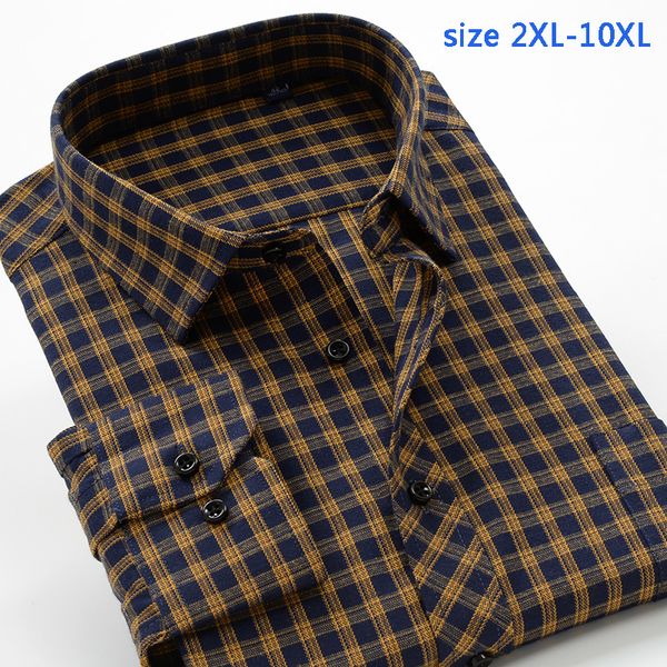 

new arrival plaid fashion high qulatiy men's super large 10xl long-sleeve shirt very big man larger plus size xxl- 8xl 9xl 10xl, White;black