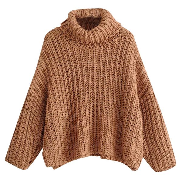 

women lady's high neck solid color long sleeve winter pullover sweater slim plus size long pullovers knitting jumper, White;black