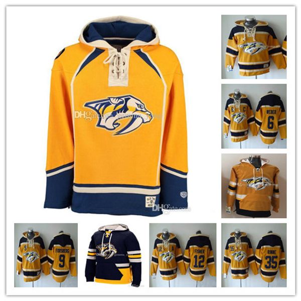 

customized nashville predators hoodies hockey 76 p.k. subban 9 filip forsberg 12 mike fisher 35 pekka rinne 59 josi sweatshirt wholesale, Black;red