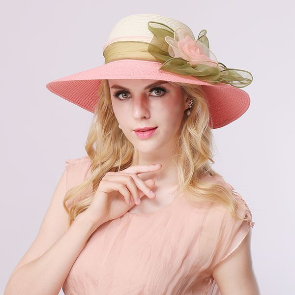 

2020 fashion lady straw sun hat women ladies summer beach panama wide brim sun cap foldable female outside hat b-3146, Blue;gray