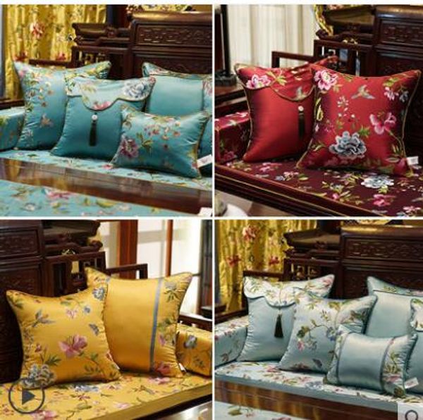 

simple new chinese cushion cover sofa embroidered pillowcase jacquard cushion cover pillowcase