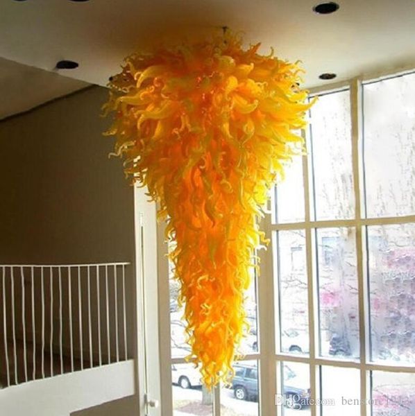 

novelty yellow glass chandelier lighting magnificent art decoration italian pendant lamps hand blown glass modern led large chandelier
