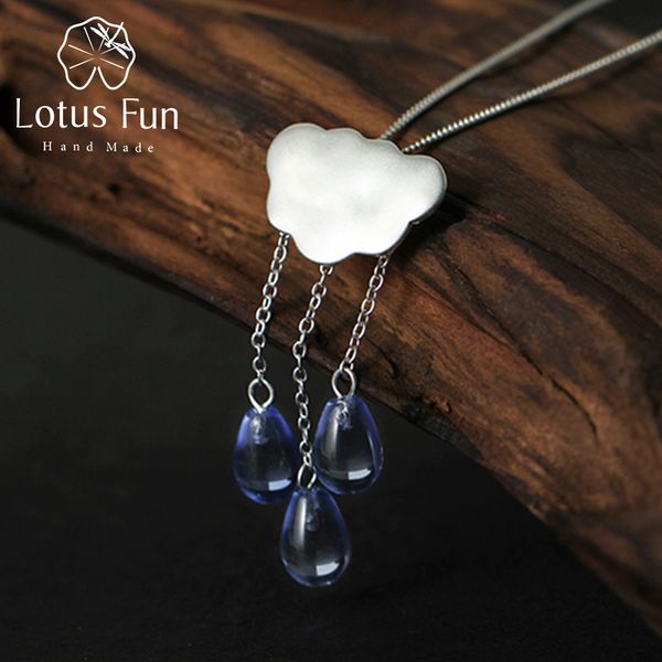 

lotus fun real 925 sterling silver natural handmade fine jewelry ethnic cloud long tassel pendant without necklace for women