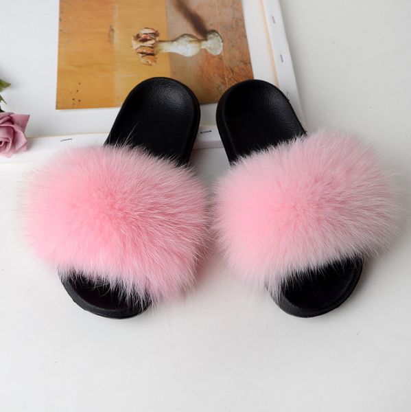 

furry fur slippers slides vendor with, Black
