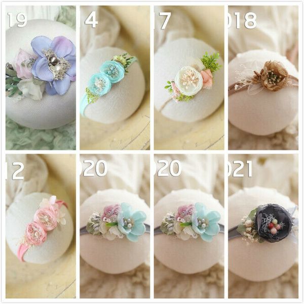 

baby p head flower baby meah headband flower newborn toddler kid girl cute hair head band accessories, Slivery;white