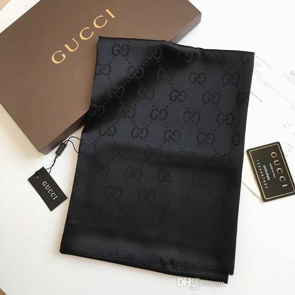 

2019 brand fashion silk scarf women designer luxury scarf letter women spring and autumn thin scarves and wraps size 180x90cm gift without, Blue;gray